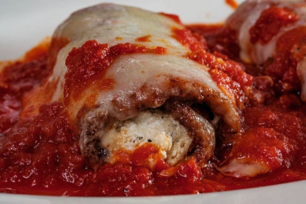 Eggplant rollatini at Mangia Pizza